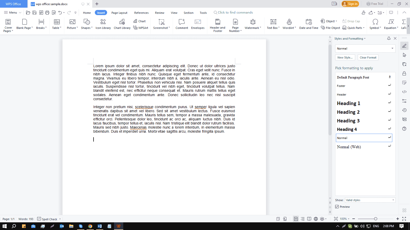 document without a watermark