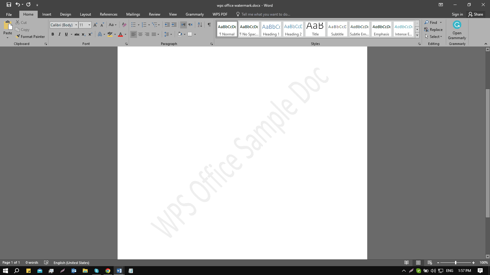 word document with watermark