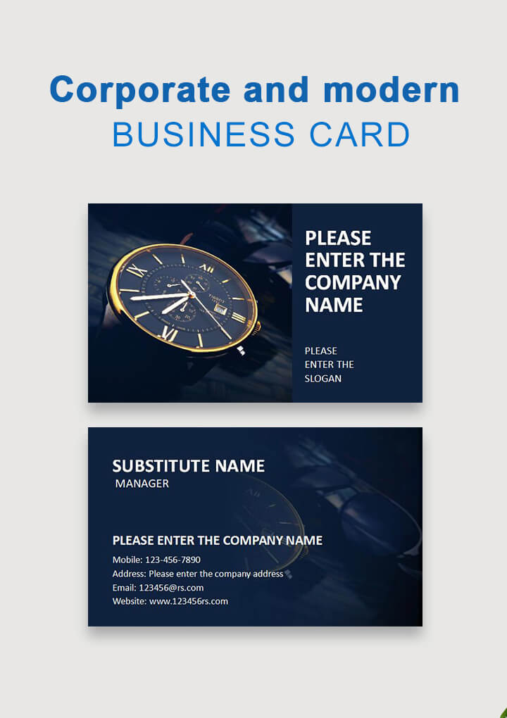 Creative Blue Watch Business Card