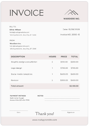 Beige Gray Invoice template