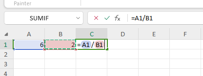 WPS division formula