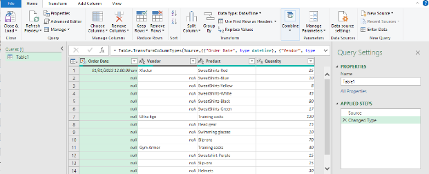 Excel Power Query Editor