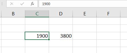 one row two column data in excel