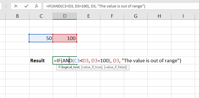 nested and function in IF