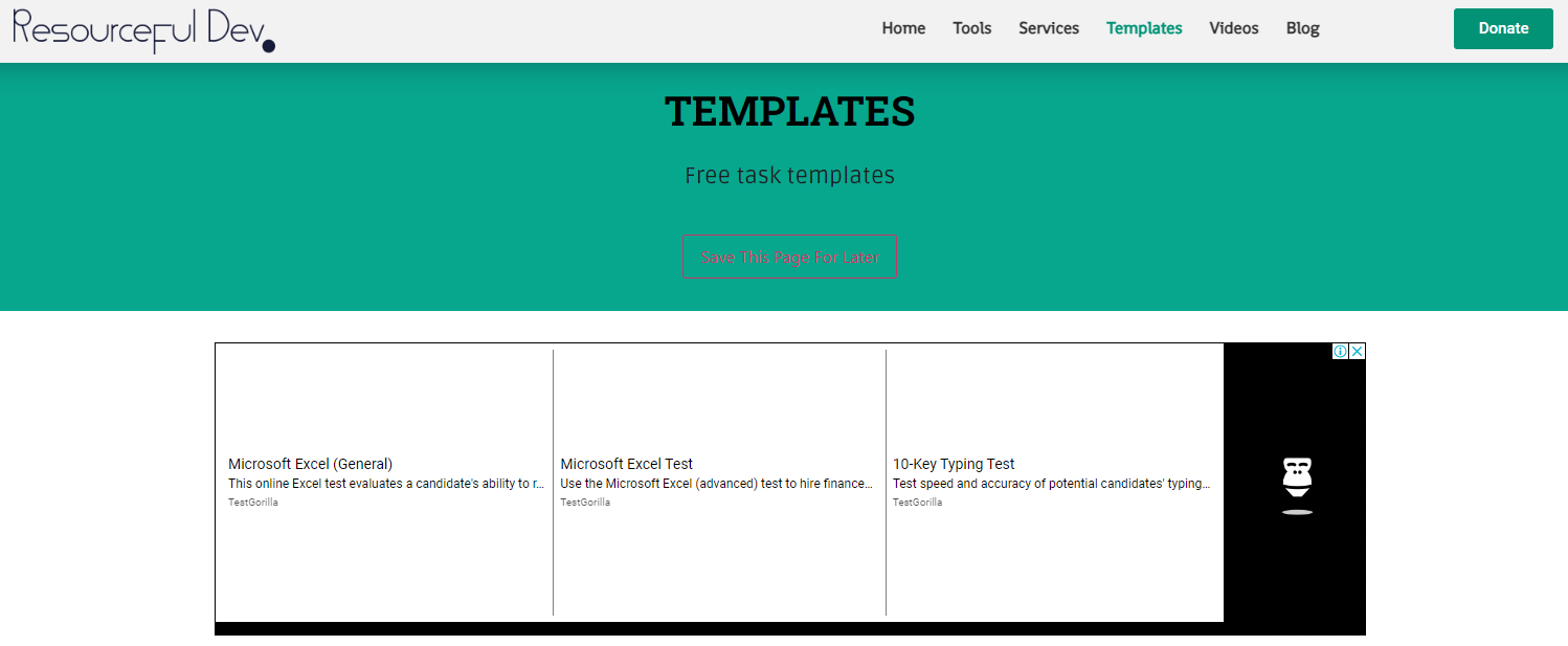 Resourceful Dev Homepage