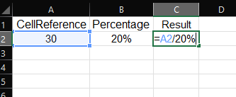 Cell Reference/Percentage