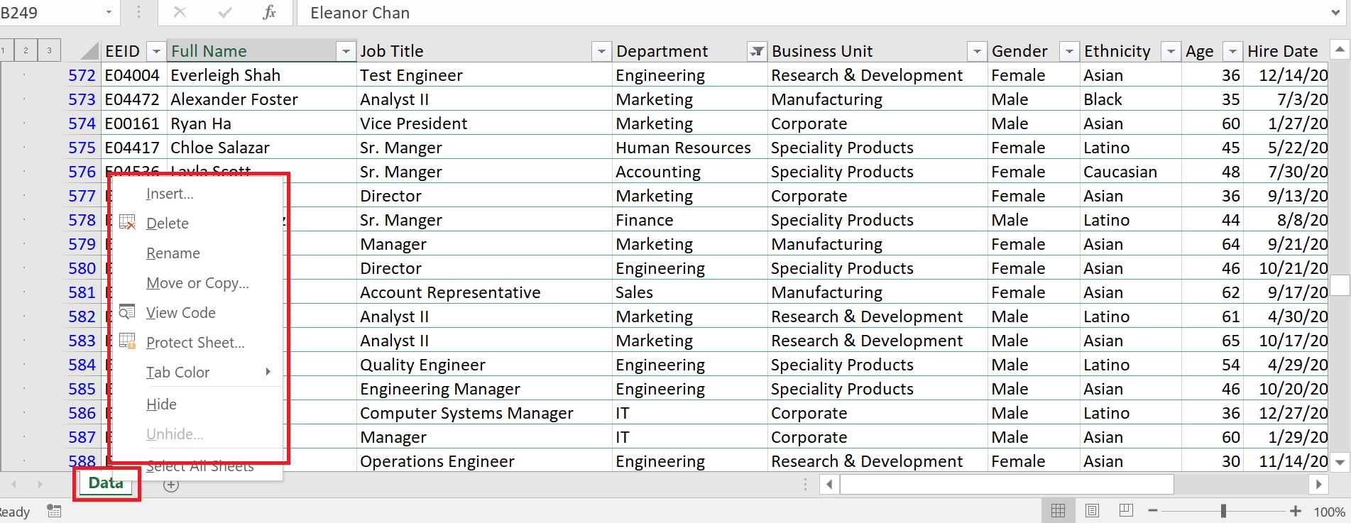 right click the sheet name