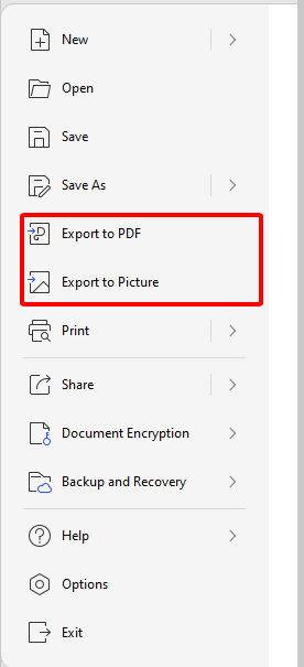 WPS export file
