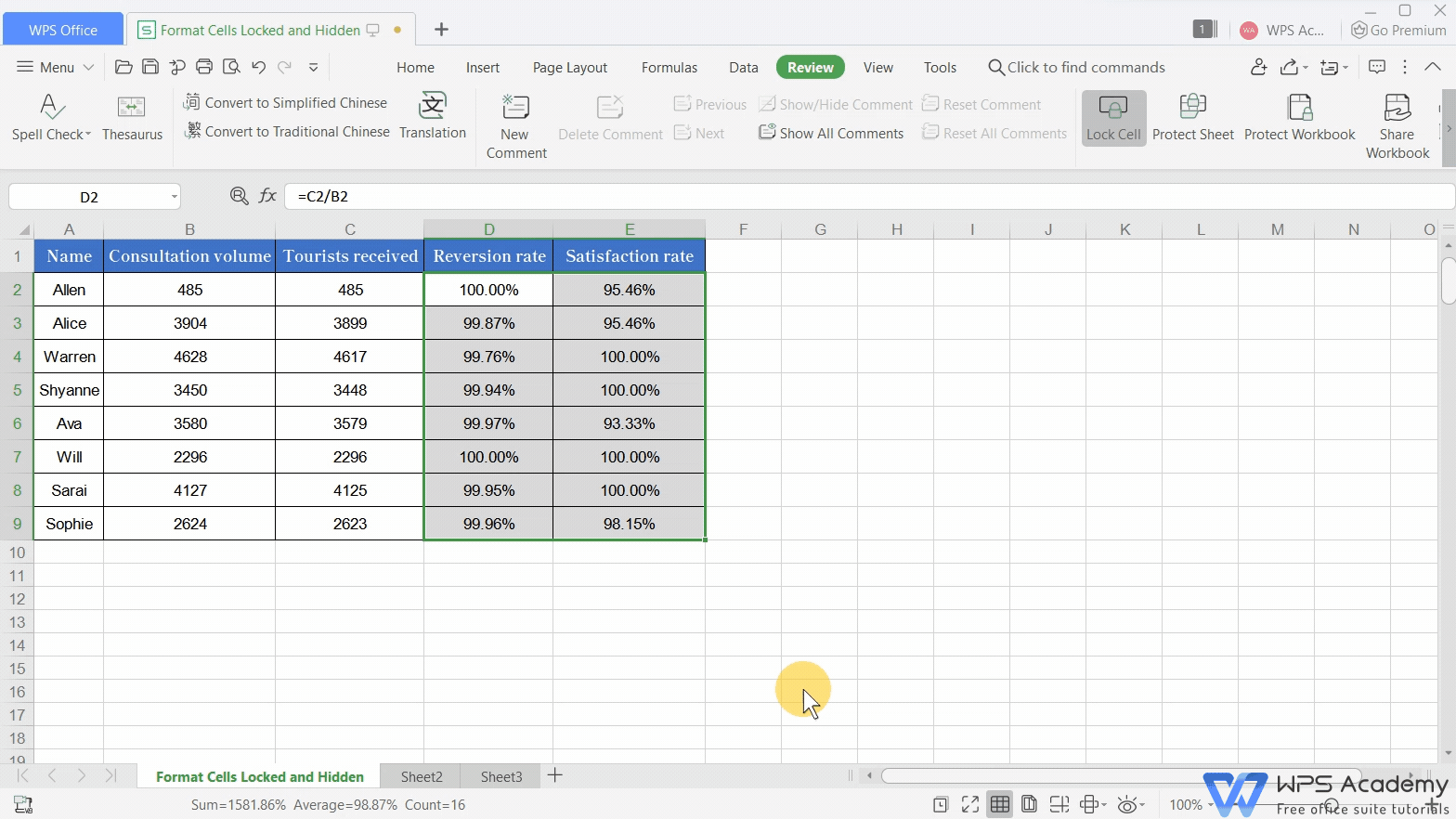 Open your spreadsheet in WPS Office 