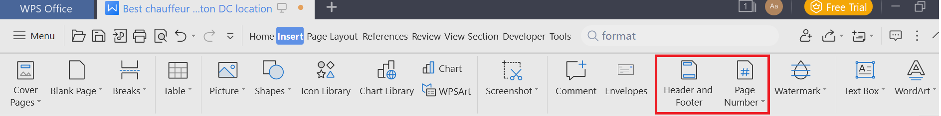Adding header, footer, and page numbers