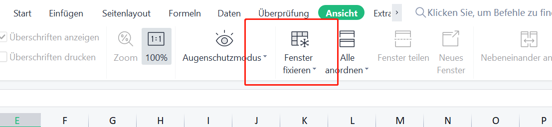 Excel Ansicht Einfrieren