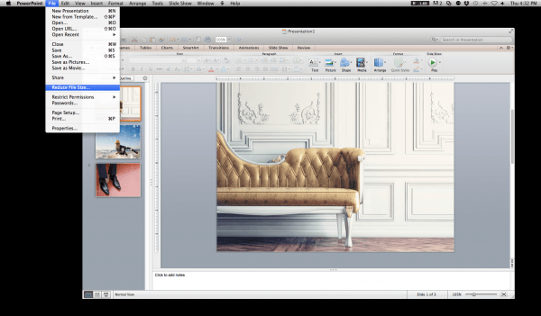Reduce File Size on PPT
