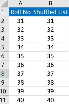  Excel shuffle column