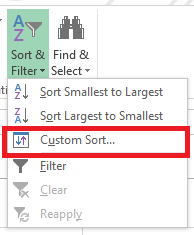 Excel Custom Sort