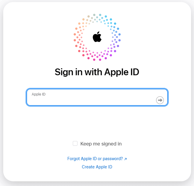 Apple ID sign in