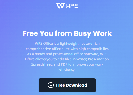 WPS main landing page