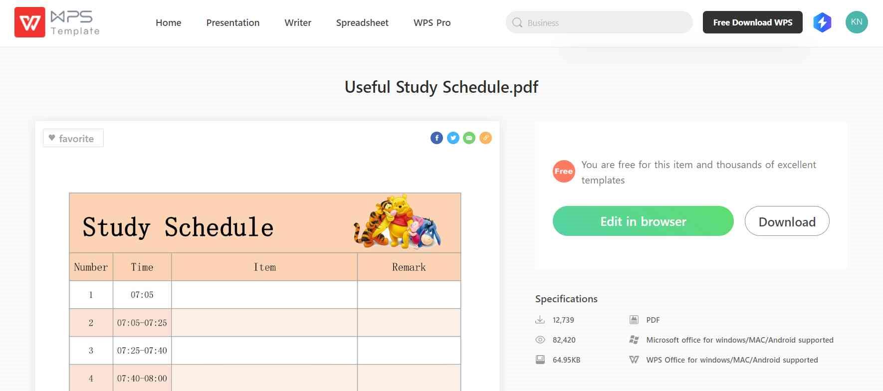 WPS Office template download