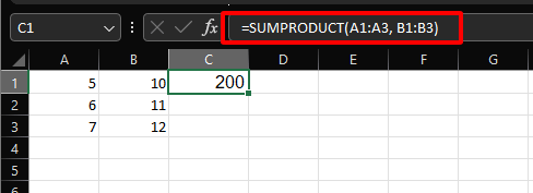 Sumproduct function