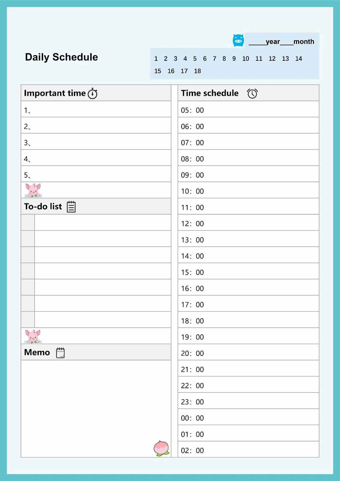 Fresh Daily Schedule