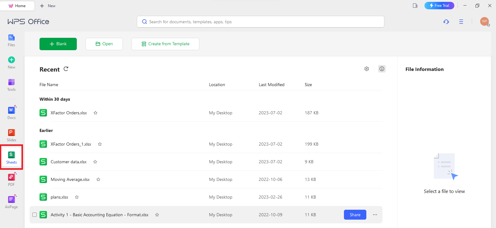 WPS Office Spreadsheet