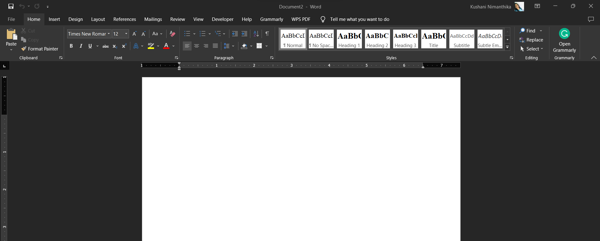 Blank Document Option
