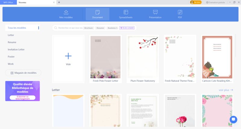 Aperçu de WPS Office Writer Gratuit