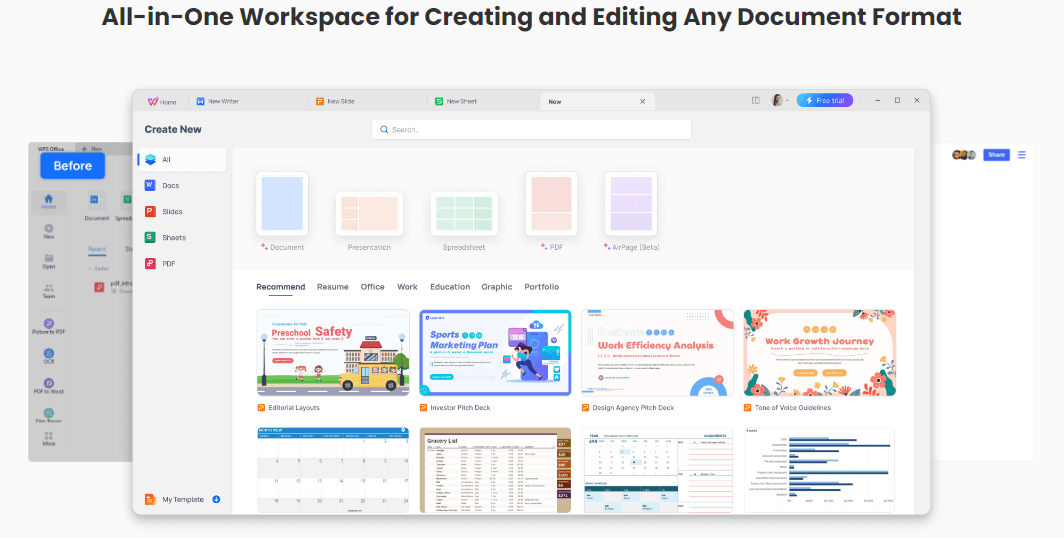 WPS Office interface