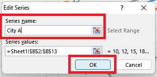Excel add series name