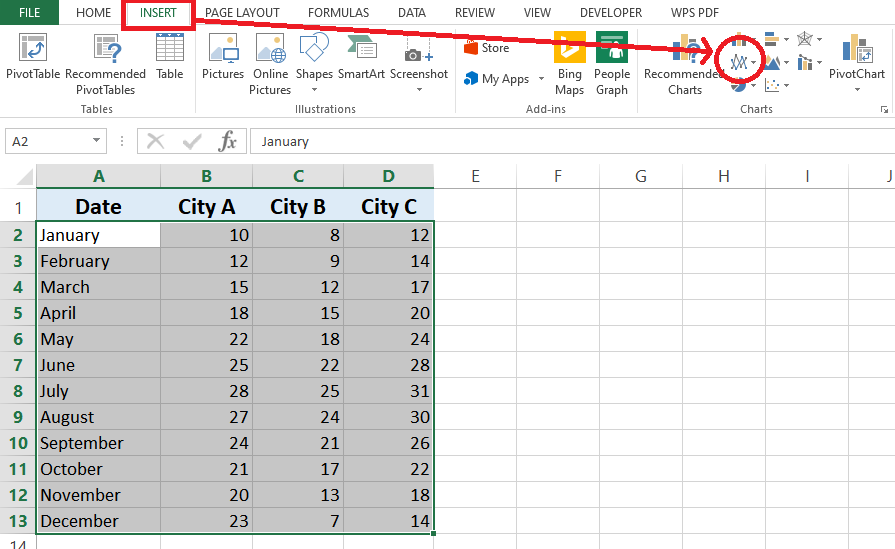Excel Insert tab