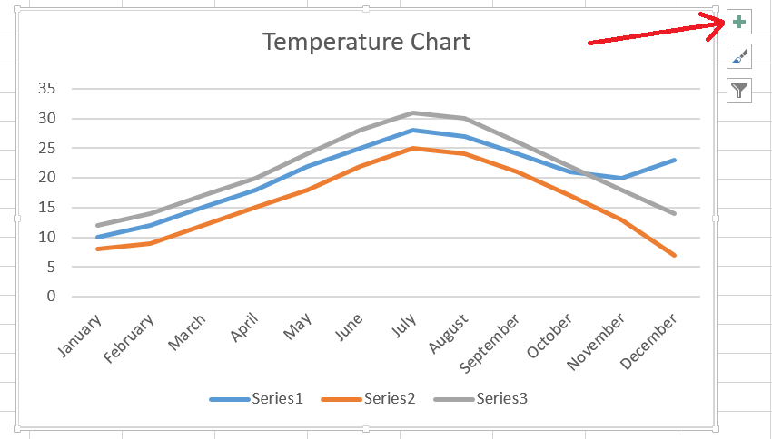Excel graph menu