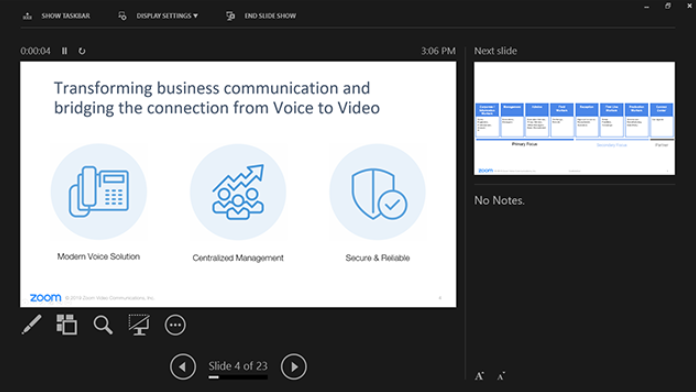 presentation open in Zoom