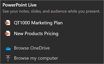 Powerpoint presentation in Teams