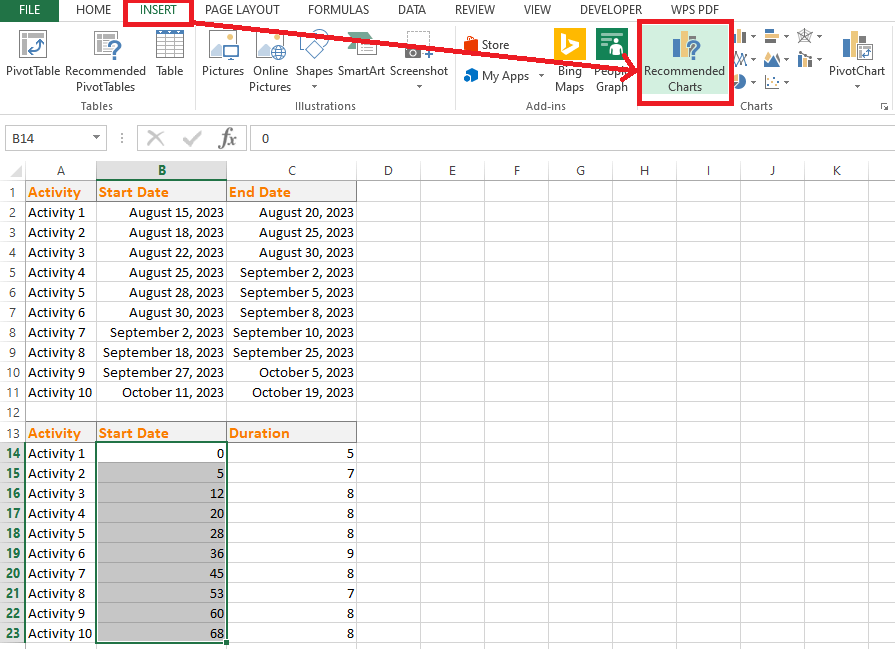  Excel Insert Tab