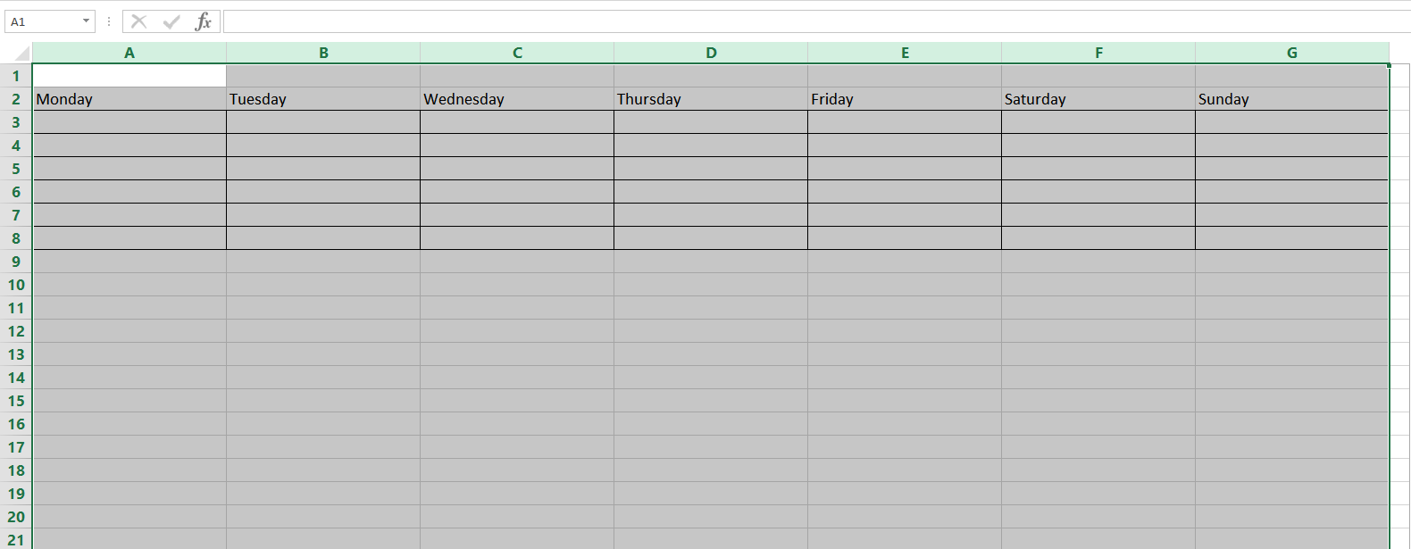  Excel row column width