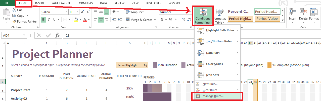 Excel Project Planner