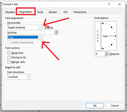  Excel Calendar cell alignment
