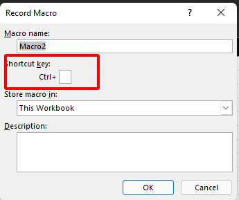 Press the shortcut key