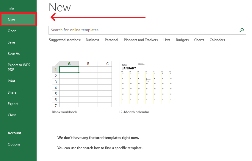 Excel New spreadsheet