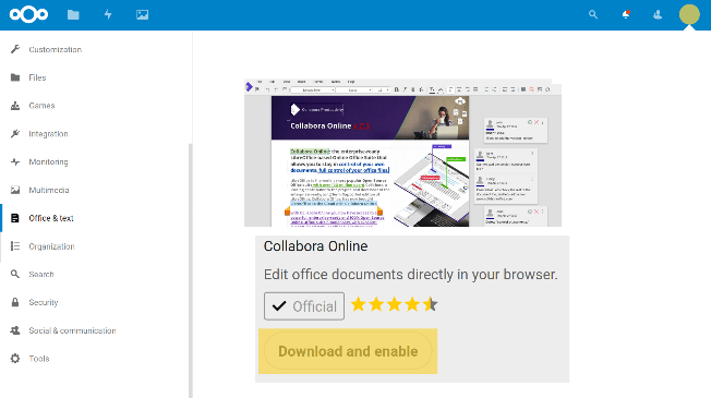 Installation of Collabora Online