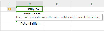 WPS Office error message due to trailing spaces
