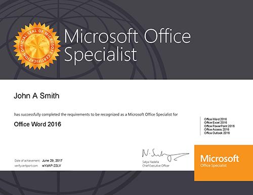 Microsoft Office Specialist