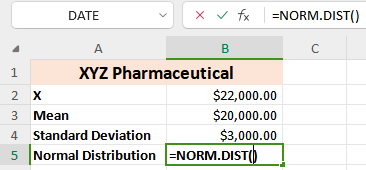 WPS Office Normal Distribution syntax