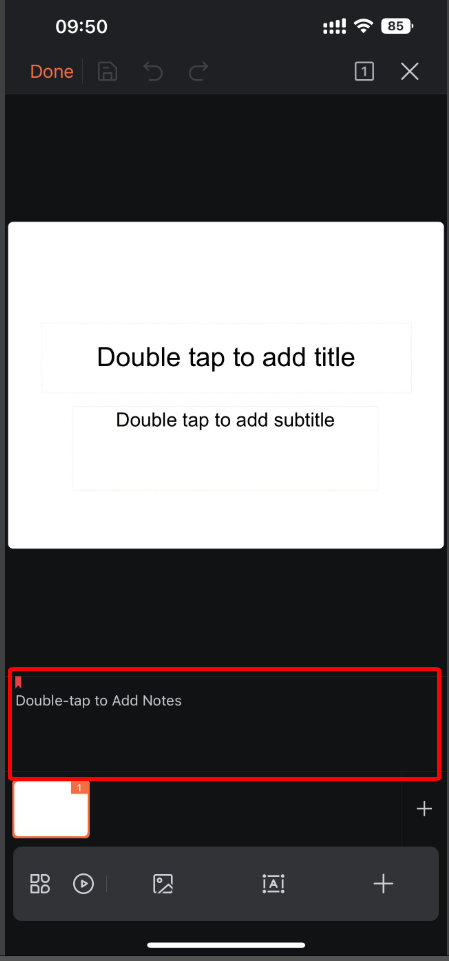 The notes pane