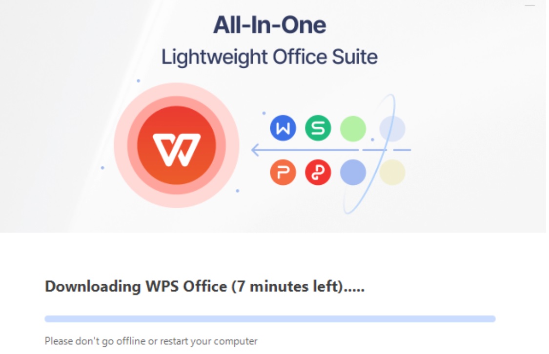 WPS Office download in progress