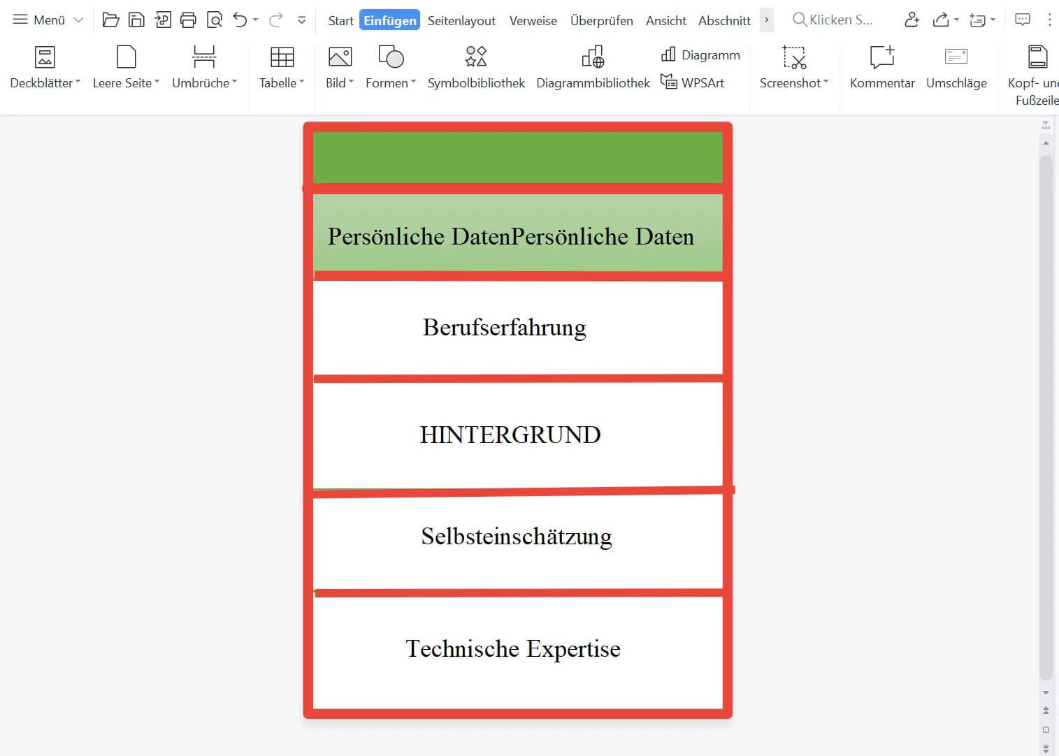 Text in WPS-Formen einfügen