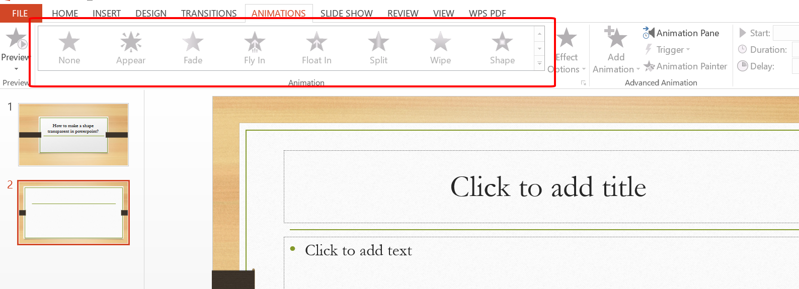 Add Animations For Slide