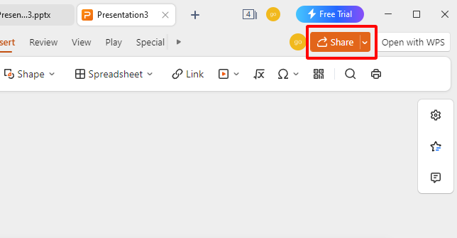 Choose “Share” button