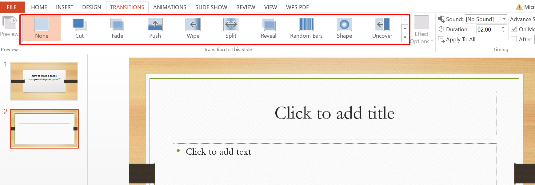 Choose Any Transitions