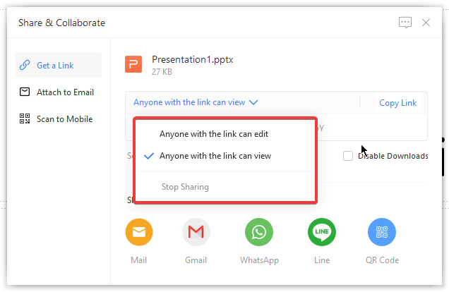 select the permissions