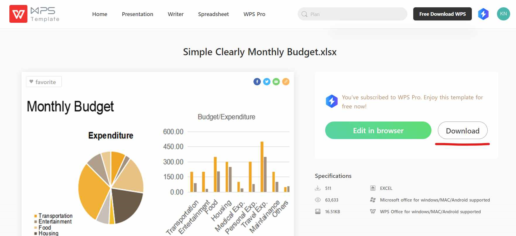 Template download WPS Office
